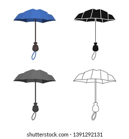 Vector design of parasol and coverage   sign. Collection of parasol and classic stock symbol for web.