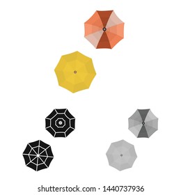 Vector design of parasol and shadow icon. Set of parasol and autumn vector icon for stock.