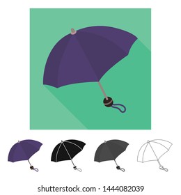 Vector design of parasol and spring icon. Collection of parasol and meteorology stock vector illustration.