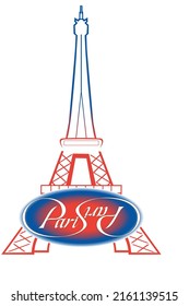 vector design of paris city and eiffel tower