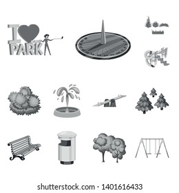 Vector design of park and city icon. Set of park and street stock symbol for web.