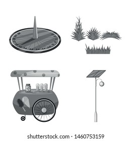 Vector design of park and city icon. Set of park and street stock vector illustration.