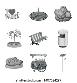 Vector design of park and city sign. Collection of park and street stock vector illustration.