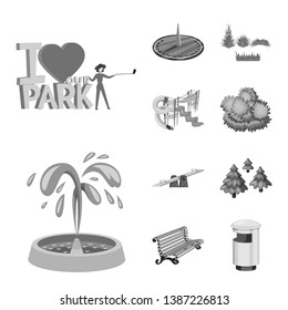 Vector design of park and city symbol. Collection of park and street stock vector illustration.