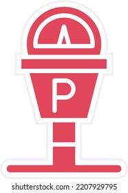 Estilo de icono del medidor de estacionamiento de diseño de vectores