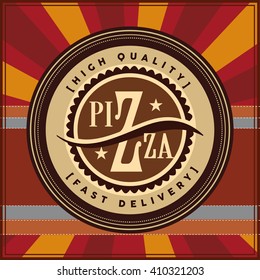 vector design part pattern for logo label of pizza tavern or pizzeria list on old-fashioned retro scene cut classic genuine italia isolated abstract nurture timber aged fresh sign older delicious cont