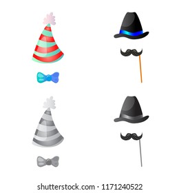 Vector design of party and birthday icon. Set of party and celebration vector icon for stock.
