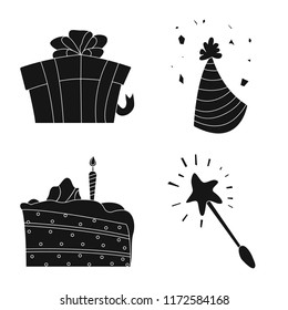 Vector design of party and birthday icon. Set of party and celebration stock symbol for web.