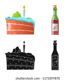 Vector design of party and birthday icon. Collection of party and celebration stock vector illustration.