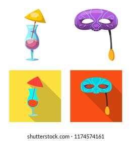 Vector design of party and birthday icon. Collection of party and celebration vector icon for stock.