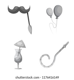 Vector design of party and birthday icon. Collection of party and celebration stock symbol for web.