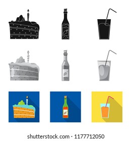 Vector design of party and birthday icon. Collection of party and celebration stock vector illustration.