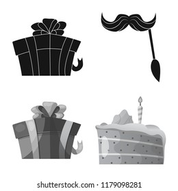 Vector design of party and birthday icon. Collection of party and celebration stock vector illustration.