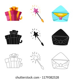 Vector design of party and birthday icon. Collection of party and celebration stock symbol for web.