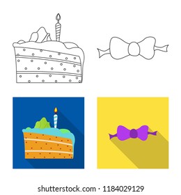 Vector design of party and birthday icon. Set of party and celebration vector icon for stock.