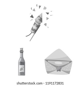 Vector design of party and birthday icon. Set of party and celebration stock vector illustration.