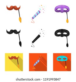 Vector design of party and birthday icon. Collection of party and celebration stock symbol for web.