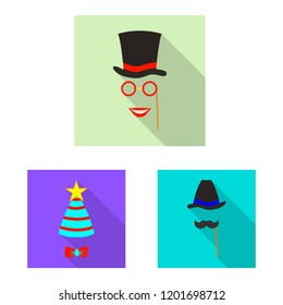 Vector design of party and birthday icon. Set of party and celebration stock symbol for web.
