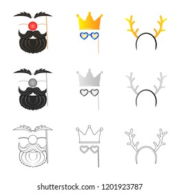 Vector design of party and birthday icon. Set of party and celebration stock symbol for web.