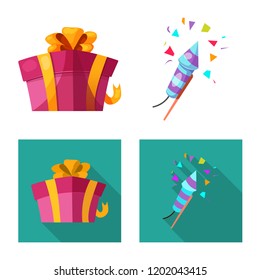 Vector design of party and birthday icon. Collection of party and celebration stock vector illustration.