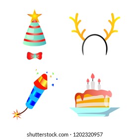 Vector design of party and birthday icon. Set of party and celebration stock symbol for web.