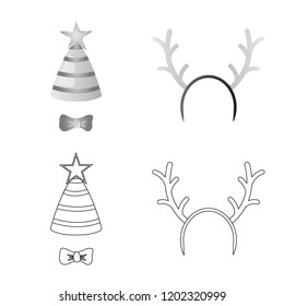 Vector design of party and birthday icon. Set of party and celebration stock symbol for web.