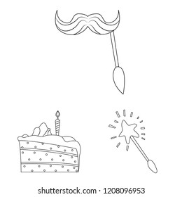 Vector design of party and birthday icon. Set of party and celebration vector icon for stock.