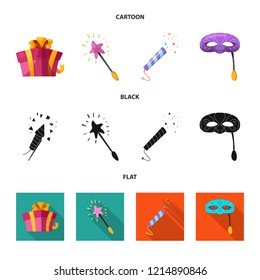 Vector design of party and birthday icon. Collection of party and celebration stock symbol for web.