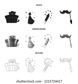 Vector design of party and birthday icon. Collection of party and celebration vector icon for stock.