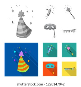 Vector design of party and birthday icon. Set of party and celebration stock vector illustration.