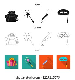 Vector design of party and birthday icon. Set of party and celebration stock symbol for web.