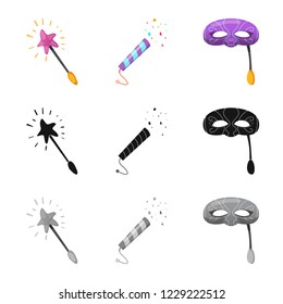 Vector design of party and birthday icon. Set of party and celebration stock vector illustration.