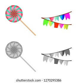 Vector design of party and birthday icon. Collection of party and celebration stock symbol for web.
