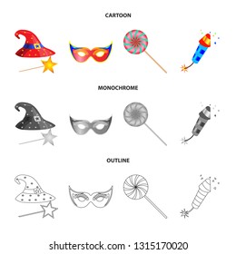 Vector design of party and birthday icon. Collection of party and celebration vector icon for stock.