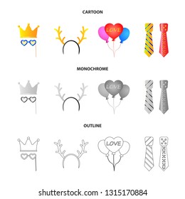 Vector design of party and birthday icon. Collection of party and celebration vector icon for stock.