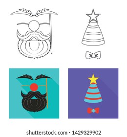 Vector design of party and birthday icon. Set of party and celebration vector icon for stock.