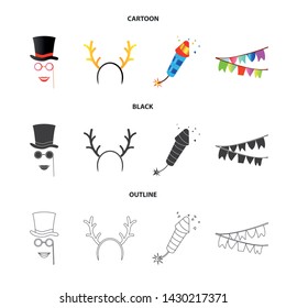 Vector design of party and birthday icon. Set of party and celebration stock symbol for web.
