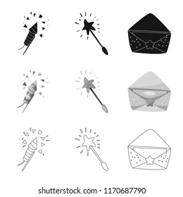 Vector design of party and birthday logo. Set of party and celebration stock symbol for web.