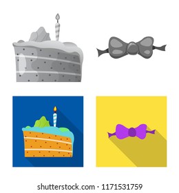 Vector design of party and birthday logo. Set of party and celebration stock vector illustration.