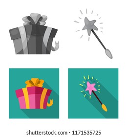 Vector design of party and birthday logo. Set of party and celebration stock symbol for web.