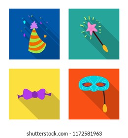 Vector design of party and birthday logo. Collection of party and celebration stock vector illustration.