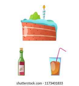 Vector design of party and birthday logo. Collection of party and celebration stock vector illustration.
