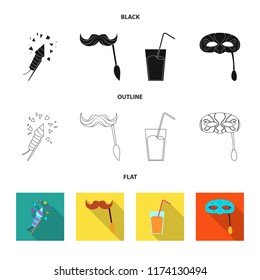 Vector design of party and birthday logo. Set of party and celebration stock vector illustration.