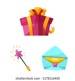 Vector design of party and birthday logo. Set of party and celebration stock symbol for web.