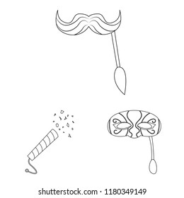 Vector design of party and birthday logo. Set of party and celebration stock vector illustration.