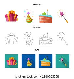 Vector design of party and birthday logo. Collection of party and celebration stock vector illustration.