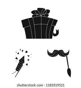 Vector design of party and birthday logo. Collection of party and celebration stock symbol for web.