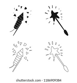 Vector design of party and birthday logo. Set of party and celebration vector icon for stock.