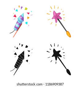 Vector design of party and birthday logo. Collection of party and celebration stock vector illustration.