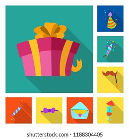 Vector design of party and birthday logo. Collection of party and celebration vector icon for stock.